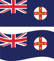 nieuw zuiden Wales vlag. nieuw zuiden Wales vlag illustratie. nieuw zuiden Wales golvend vlag. vlak stijl. vector