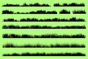 gras silhouet reeks vector