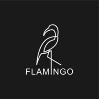 flamingo lijn kunst logo vector