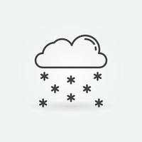 wolk met sneeuw schets icoon. besneeuwd weer symbool vector