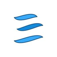 wind golven abstract vector concept blauw icoon of teken