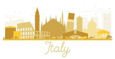 Italië horizon gouden silhouet. vector