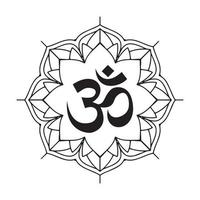 mandala met om Hindoe symbool vector