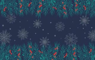 mooi achtergrond met wit sneeuwvlokken en BES takken voor winter ontwerp. verzameling van Kerstmis nieuw jaar elementen. bevroren silhouetten van kristal sneeuwvlokken. modern ontwerp. vakantie behang. vector