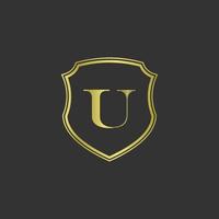 initialen u elegant goud logo vector