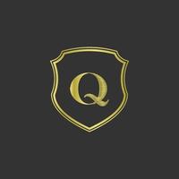 initialen q elegant goud logo vector