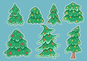 Kerstmis bomen stickers reeks vector