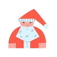 gestileerde grappig de kerstman claus. Kerstmis illustratie vector in vlak stijl