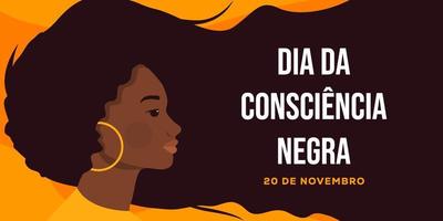 dia da consciencia neger banier illustratie met Dames vector