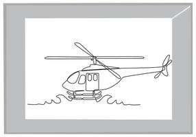 helikopter doorlopend lijn kunst vector