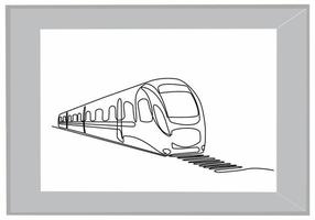 trein doorlopend lijn kunst vector