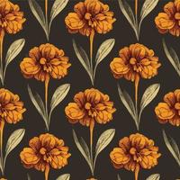 oranje modieus bloemen bloem naadloos patroon vector