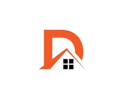 brief d creatief echt landgoed bouw huis logo monogram premie ontwerp vector sjabloon.