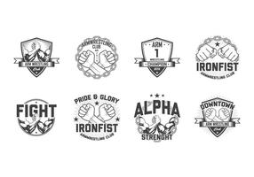 Gratis Arm Wrestling Badge Vector