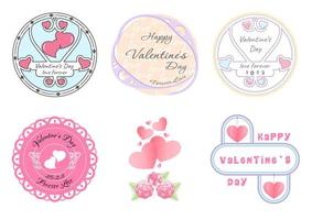 gelukkig Valentijnsdag dag. reeks van logos Aan een wit achtergrond. vector illustrator