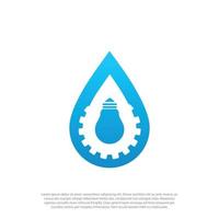 water laten vallen lamp logo sjabloon ontwerp vector, met uitrusting binnen de druipend water vector