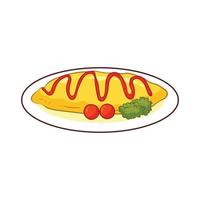 hand- getrokken omurice voedsel vector