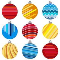 reeks van Kerstmis ballen. Kerstmis decoraties Aan wit achtergrond. vector