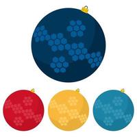 vier multi gekleurde Kerstmis ballen Aan een wit achtergrond vector illustratie.