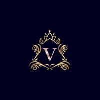 wijnoogst monogram alfabet v brief vector