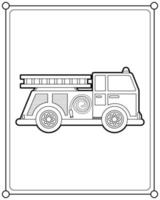 brandweerwagen of brandweerwagen geschikt voor de kleurplaat vectorillustratie van kinderen vector