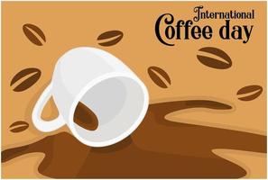 Internationale koffie dag sjabloon banier en poster vector