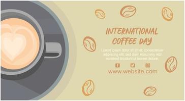 Internationale koffie dag sjabloon banier en poster vector