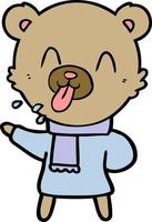 vector beer karakter in tekenfilm stijl