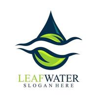 logo van een combineren water druppel, Golf en bladeren vector
