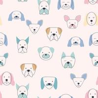 naadloos kinderachtig patroon met hond dier gezichten. creatief kinderkamer achtergrond vector
