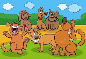 cartoon honden en puppy's grappige karakters groep vector