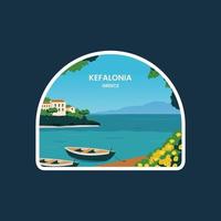 Kefalonia embleem lapje. reizen naar Griekenland. vector illustratie met minimalistische stijl.