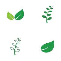 logo's van groene boom blad ecologie natuur element vector