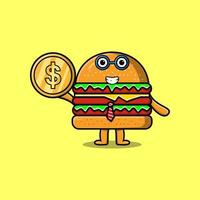 hamburger geslaagd zakenman Holding goud munt vector