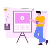 modern ontwerp illustratie van video zelfstudie vector