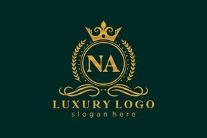 eerste na brief Koninklijk luxe logo sjabloon in vector kunst voor restaurant, royalty, boetiek, cafe, hotel, heraldisch, sieraden, mode en andere vector illustratie.