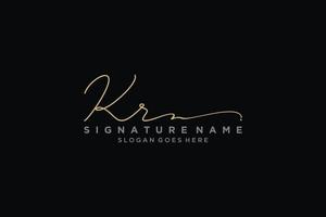 eerste kr brief handtekening logo sjabloon elegant ontwerp logo teken symbool sjabloon vector icoon