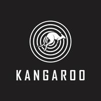 kangoeroe logo vector met leuze sjabloon