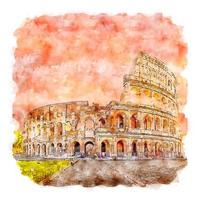 rome italië aquarel schets hand getekende illustratie vector