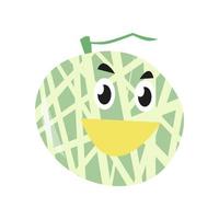 schattig meloen karakter. geïsoleerd Aan een wit achtergrond. geschikt voor mascotte, kinderen boek, icoon, t-shirt ontwerp enz. fruit, voedsel, vegetarisch, Gezondheid concept. vlak vector ontwerp illustratie