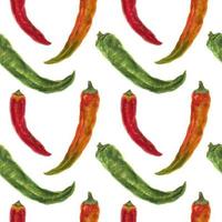 groente, oranje en rood heet pepers, waterverf naadloos patroon vector