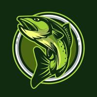 Forel vis mascotte logo tekenfilm illustratie vector