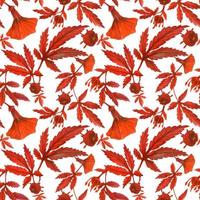 rood hibiscus naadloos patroon vector