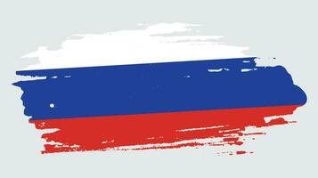 hand- verf Russisch grunge vlag vector