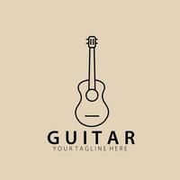 gitaar lijn kunst logo, pictogram en symbool, vector illustratie ontwerp