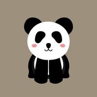 schattig weinig panda zittend wild dier in geanimeerd tekenfilm vector illustratie