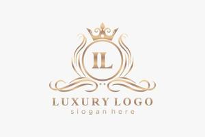 eerste il brief Koninklijk luxe logo sjabloon in vector kunst voor restaurant, royalty, boetiek, cafe, hotel, heraldisch, sieraden, mode en andere vector illustratie.
