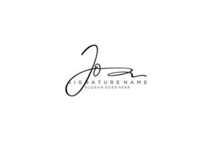 eerste jo brief handtekening logo sjabloon elegant ontwerp logo teken symbool sjabloon vector icoon