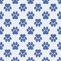 blauw huisdier poot prints vector concept naadloos patroon