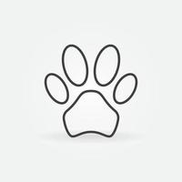 hond poot afdrukken lineair vector concept icoon of logo